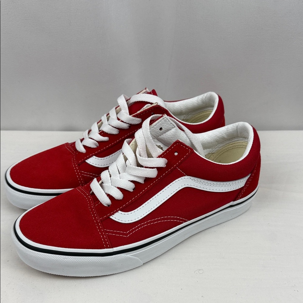 Vans Red and White Classic Sneakers